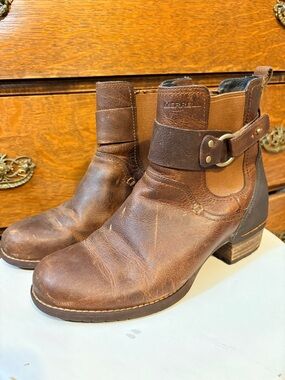 Merrell Captiva Buckle-Down Waterproof Leather Boots - 7.5